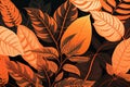 Orange plant leaves background (AI generated)
