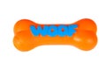 Orange plasgtic dog chew toy, isolated on white