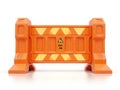 Orange Plastic Barrier with Reflective Stripes on White Background Royalty Free Stock Photo