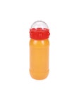 Orange plastic bottle with a bubble wand isolated on white background Royalty Free Stock Photo