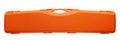 Orange plastic case for gun isolated on white back Royalty Free Stock Photo