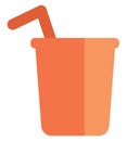 Orange plastic cup, icon Royalty Free Stock Photo