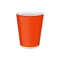 Orange Plastic Cup For Single Use - Vector Illustration - Isolated On White Background Royalty Free Stock Photo