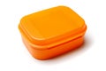 Orange plastic food container isolated on white background Royalty Free Stock Photo