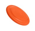 Orange plastic frisbee disk isolated on white