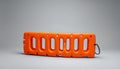 Orange Plastic Safety Barrier on Grey Background Royalty Free Stock Photo