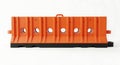 Orange plastic traffic barrier for road construction safety and crowd control applications Royalty Free Stock Photo