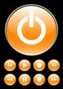 Orange player buttons Royalty Free Stock Photo