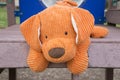 Orange Plush Dog at Playground