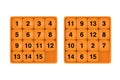 Orange Pocket Sliding Fifteen Rebus Puzzle Game. 3d Rendering