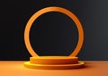 Orange Podium Product Display Mockup, Halloween Concept