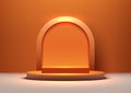 Orange Podium Product Display Mockup, Halloween Concept