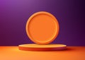 Orange Podium Product Display Mockup, Halloween Concept