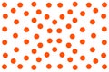 Orange polka dot pattern on a white background for textile, fabric, wallpaper, packaging print