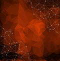 Orange polygon.Illustration of orange polygon background. Abstract geometry background. Royalty Free Stock Photo