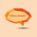 Orange polygonal geometric speech bubble Royalty Free Stock Photo