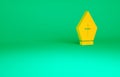 Orange Pope hat icon isolated on green background. Christian hat sign. Minimalism concept. 3d illustration 3D render