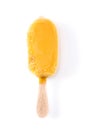 Orange popsicle isolated on white background. Royalty Free Stock Photo