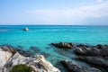 Orange or Portokali beach on Greek peninsula Sithonia Royalty Free Stock Photo