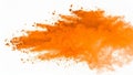 Orange powder explosion against a white background, abstract design. Royalty Free Stock Photo