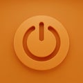 Orange power symbol featuring a circular button design on an orange background. Royalty Free Stock Photo