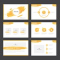 Orange presentation templates Infographic elements flat design set for brochure flyer leaflet marketing Royalty Free Stock Photo