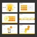 Orange presentation templates Infographic elements flat design set for brochure flyer leaflet marketing Royalty Free Stock Photo