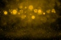 orange nice shiny glitter lights defocused bokeh abstract background with falling snow flakes fly, festive mockup texture with