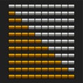 Orange Progress Bar Element Set. Upload Indicator 10-100. Vector Royalty Free Stock Photo