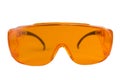 orange protective glasses in dentistry for work with UV lamp