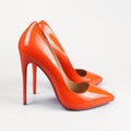 Orange pump shoes