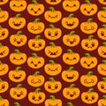 Orange pumpkin emoji icons pattern