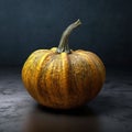 Orange pumpkin isolated with cobwebs and eerie vine details. Royalty Free Stock Photo