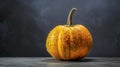 Orange pumpkin isolated with cobwebs and eerie vine details. Royalty Free Stock Photo