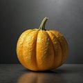 Orange pumpkin isolated with cobwebs and eerie vine details. Royalty Free Stock Photo