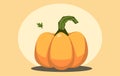 Orange pumpkin vector illustration.Vector set of three orange pumpkins and green leaves Royalty Free Stock Photo