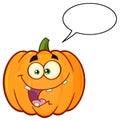 Orange Pumpkin Vegetables Cartoon Emoji Face Character With Crazy Expression