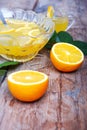 Orange punch with fruit sweet alcohol summer drink Royalty Free Stock Photo