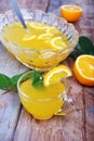 Orange punch with fruit sweet alcohol summer drink Royalty Free Stock Photo