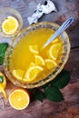 Orange punch with fruit sweet alcohol summer drink Royalty Free Stock Photo