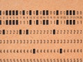 orange punched card for programming Royalty Free Stock Photo