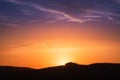 Sunset over village of Sant`Antonino in Corsica Royalty Free Stock Photo