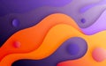 An orange, purple, magenta, colour wavy abstract background