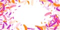 Orange purple pink red feather floating background