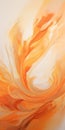 Abstract Painting 19: Orange And White Art Design With Fluid Gestures