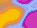 Orange purple yellow fluid playful lines geometries, background