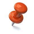 Orange push pin 3d Royalty Free Stock Photo