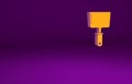 Orange Putty knife icon isolated on purple background. Spatula repair tool. Spackling or paint instruments. Minimalism Royalty Free Stock Photo