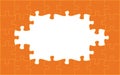 Orange puzzle pieces. Jigsaw frame. Vector illustration Royalty Free Stock Photo