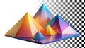 Orange pyramid chart, graph pyramid, data chart, and infographic element png transparent image Generative AI